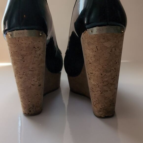 Jimmy Choo black patent wedge platform Pump shoes size Size 38.5 - Picture 15 of 16